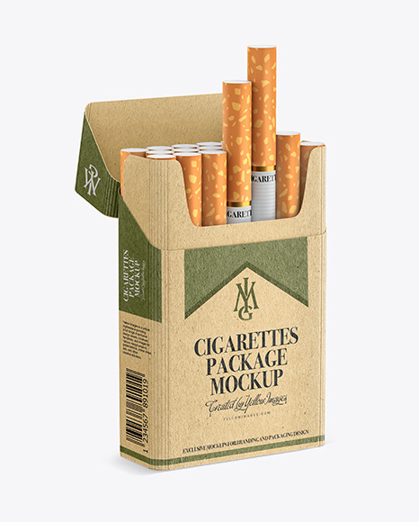 Download Kraft Cigarette Pack Mockup in Packaging Mockups on Yellow ...