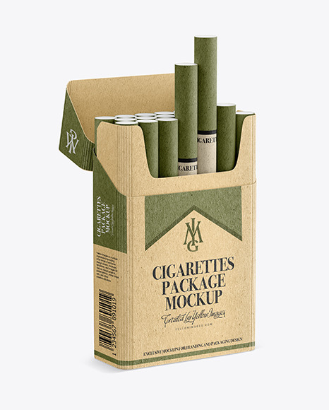 Download Kraft Cigarette Pack Mockup in Packaging Mockups on Yellow ...