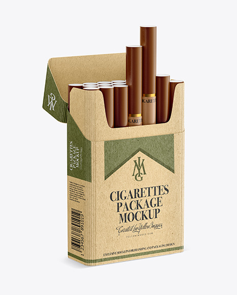 Download Kraft Cigarette Pack Mockup In Packaging Mockups On Yellow Images Object Mockups PSD Mockup Templates