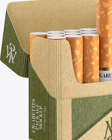 Kraft Cigarette Pack Mockup in Packaging Mockups on Yellow Images Object Mockups