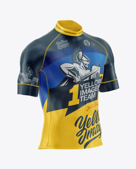 Men S Cycling Jersey Mockup In Apparel Mockups On Yellow Images Object Mockups