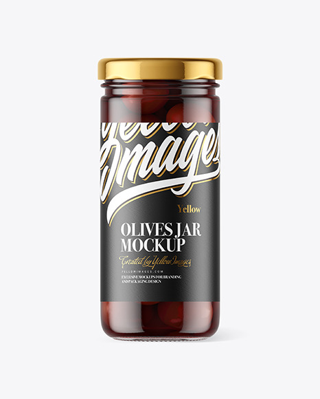 Download Clear Glass Jar with Kalamata Olives Mockup in Jar Mockups on Yellow Images Object Mockups