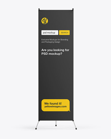 X Banner Mockup In Indoor Advertising Mockups On Yellow Images Object Mockups