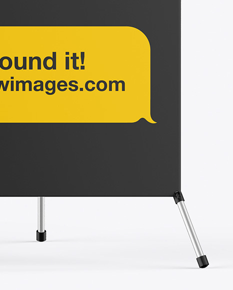 Download X Banner Mockup In Indoor Advertising Mockups On Yellow Images Object Mockups PSD Mockup Templates