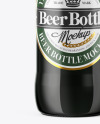 Green Bottle With Dark Beer Mockup