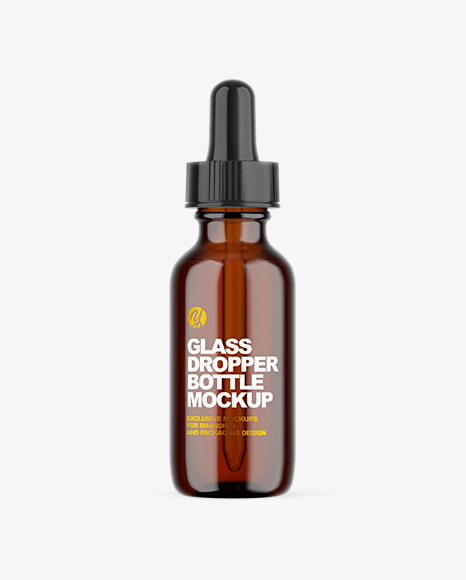 Amber Glass Dropper Bottle Mockup PSD #2