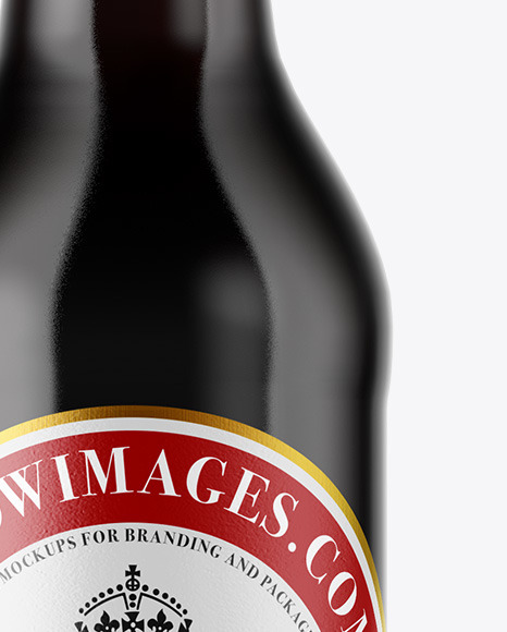 Amber Glass Dark Beer Bottle Mockup PSD #4