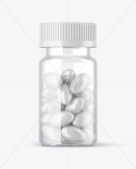 Clear Pills Bottle Mockup In Jar Mockups On Yellow Images Object Mockups