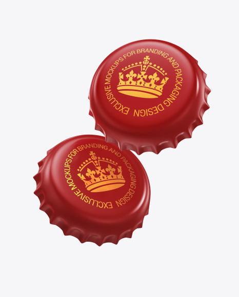 Download Glossy Bottle Caps Mockup in Bottle Mockups on Yellow ...