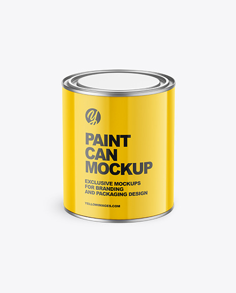 Glossy Paint Can Mockup