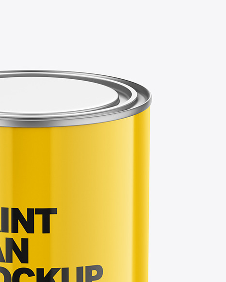 Download Glossy Paint Can Mockup in Can Mockups on Yellow Images Object Mockups