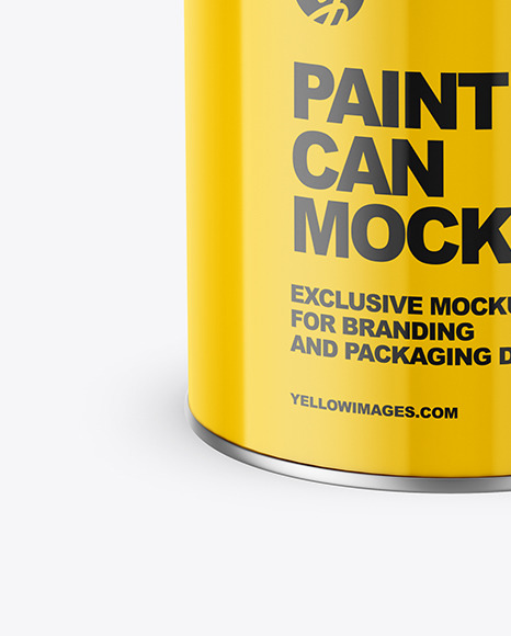 Download Glossy Paint Can Mockup In Can Mockups On Yellow Images Object Mockups Yellowimages Mockups