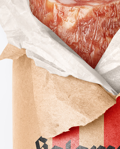 Download Sliced Salami Sausage In Paper Wrap Mockup In Packaging Mockups On Yellow Images Object Mockups Yellowimages Mockups