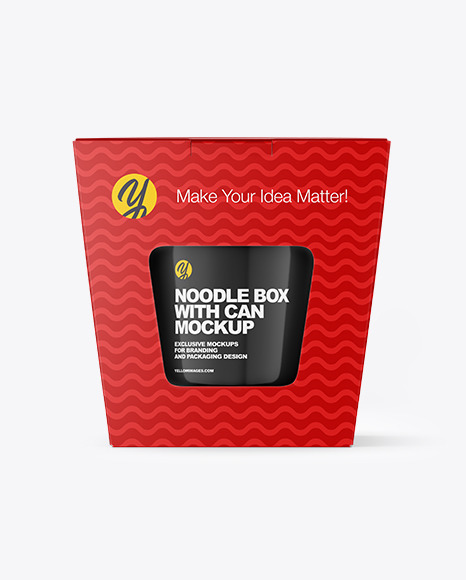 Paper Noodle Box with Can Mockup