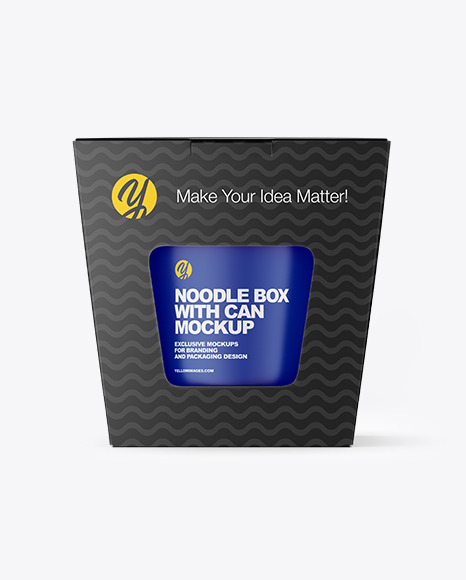 Paper Noodle Box With Can Mockup In Box Mockups On Yellow Images Object Mockups