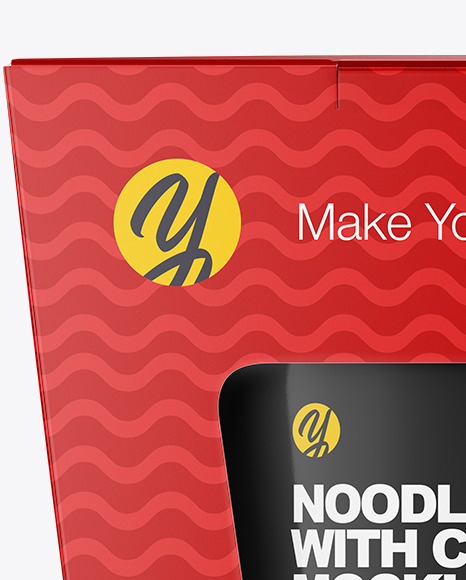 Download Paper Noodle Box With Can Mockup In Box Mockups On Yellow Images Object Mockups PSD Mockup Templates