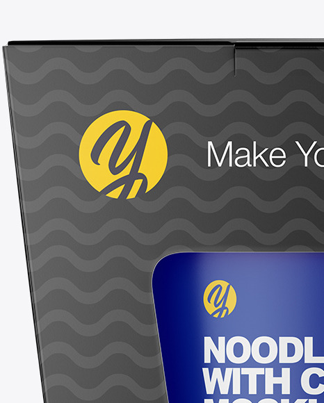 Paper Noodle Box With Can Mockup In Box Mockups On Yellow Images Object Mockups