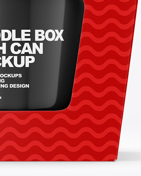 Paper Noodle Box With Can Mockup In Box Mockups On Yellow Images Object Mockups