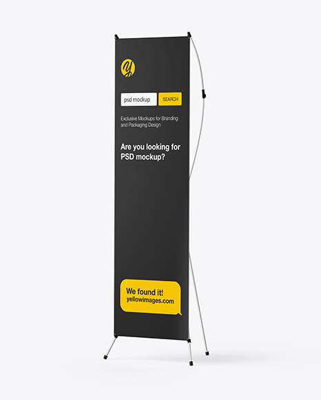 Download X Banner Mockup In Indoor Advertising Mockups On Yellow Images Object Mockups PSD Mockup Templates