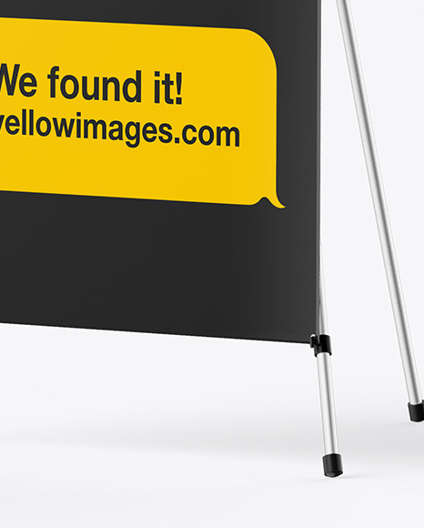 X Banner Mockup In Indoor Advertising Mockups On Yellow Images Object Mockups