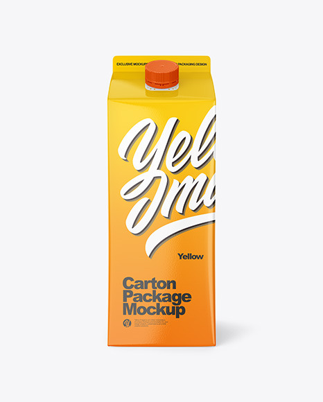 Download Glossy Juice Carton Package Mockup In Packaging Mockups On Yellow Images Object Mockups