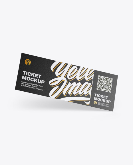 Paper Ticket Mockup In Stationery Mockups On Yellow Images Object Mockups