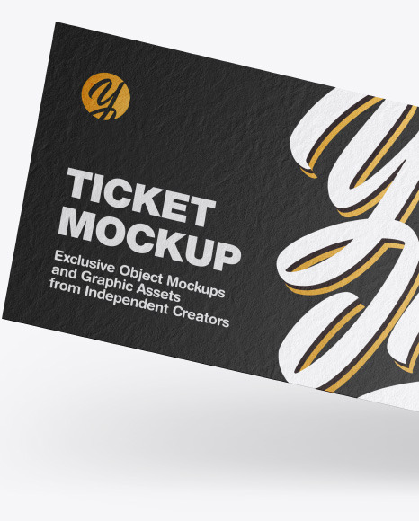 Paper Ticket Mockup In Stationery Mockups On Yellow Images Object Mockups