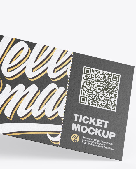 Paper Ticket Mockup In Stationery Mockups On Yellow Images Object Mockups