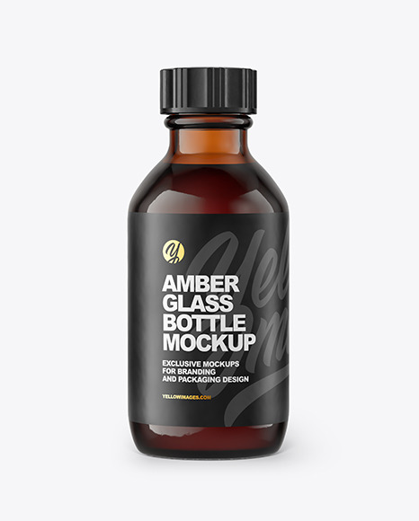 Amber Glass Bottle Mockup PSD #2