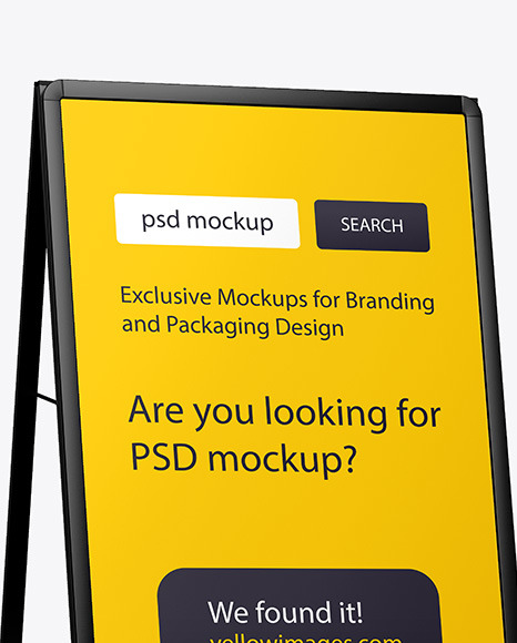 Glossy Metallic Stand Mockup PSD #5