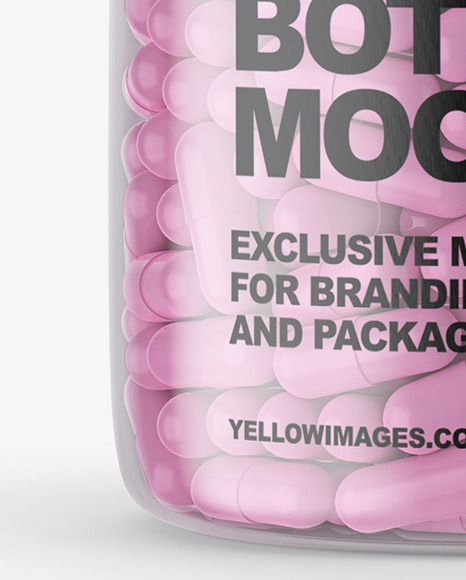 Clear Pills Bottle Mockup PSD #1