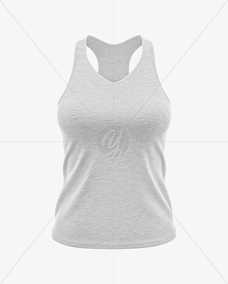 Download Women S Heather V Neck Tank Top Mockup Front View In Apparel Mockups On Yellow Images Object Mockups PSD Mockup Templates