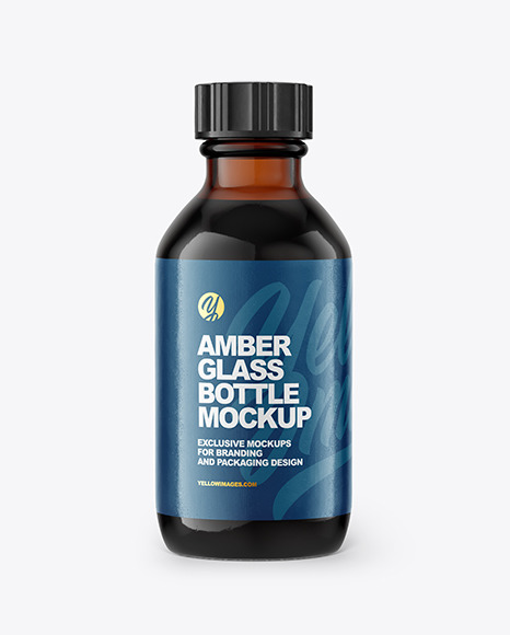 Amber Glass Bottle Mockup PSD #1