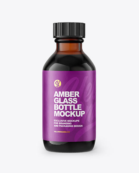 Download Amber Glass Bottle Mockup in Bottle Mockups on Yellow Images Object Mockups