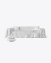 Sofa Cover and Pillows Mockup