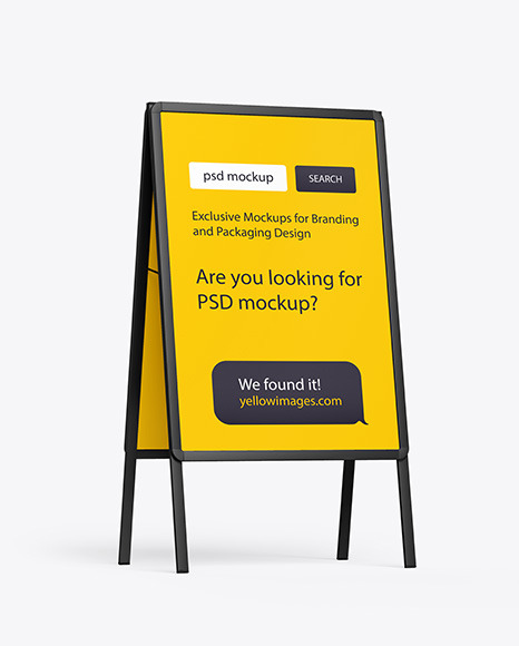 Download Plastic Stand Mockup In Outdoor Advertising Mockups On Yellow Images Object Mockups PSD Mockup Templates