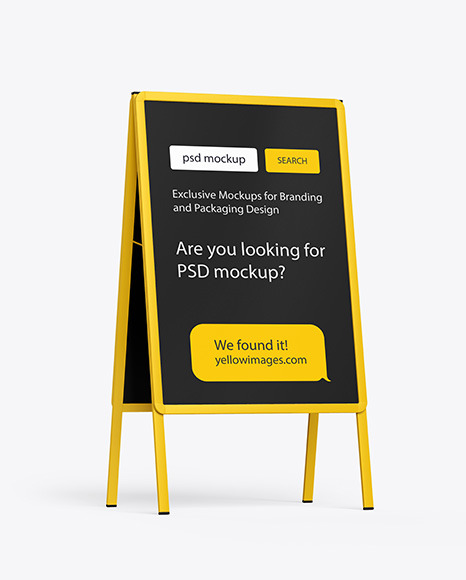 Plastic Stand Mockup In Outdoor Advertising Mockups On Yellow Images Object Mockups