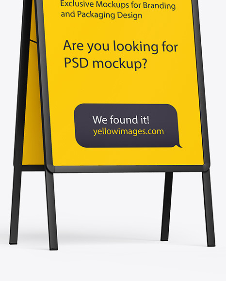 Plastic Stand Mockup In Outdoor Advertising Mockups On Yellow Images Object Mockups