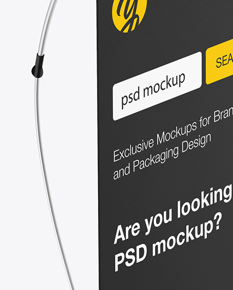 Download X Banner Mockup In Indoor Advertising Mockups On Yellow Images Object Mockups PSD Mockup Templates