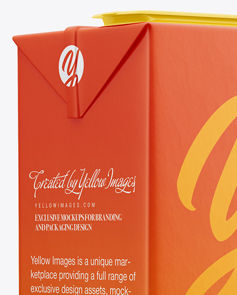 Download Juice Box Mockup Half Side View In Box Mockups On Yellow Images Object Mockups PSD Mockup Templates