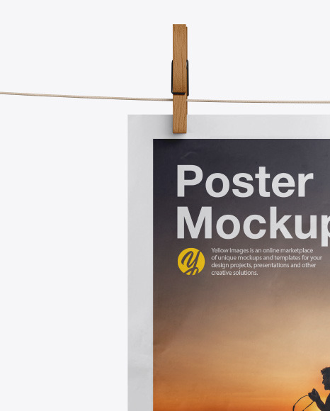 Crumpled A4 Poster Mockup In Stationery Mockups On Yellow Images Object Mockups