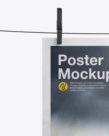 Crumpled A4 Poster Mockup In Stationery Mockups On Yellow Images Object Mockups