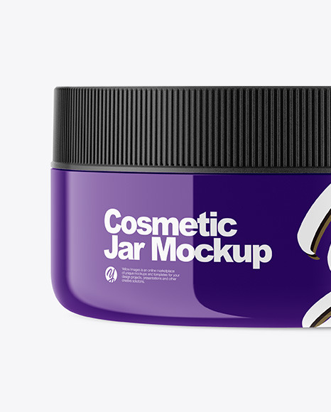 Glossy Cosmetic Jar Mockup   Front View PSD #3