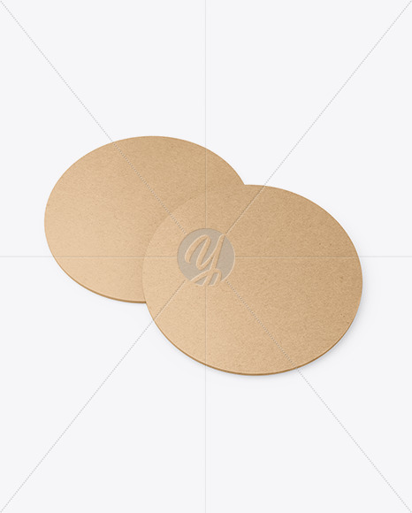 Download Free Kraft Beverage Coasters Mockup In Stationery Mockups On Yellow PSD Mockups