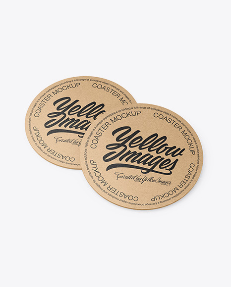 Paper Beverage Coasters Mockup