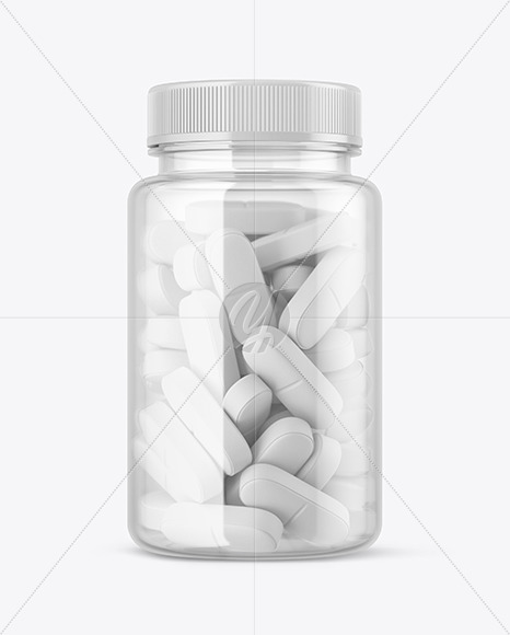 Download Clear Pills Bottle Mockup In Jar Mockups On Yellow Images Object Mockups PSD Mockup Templates