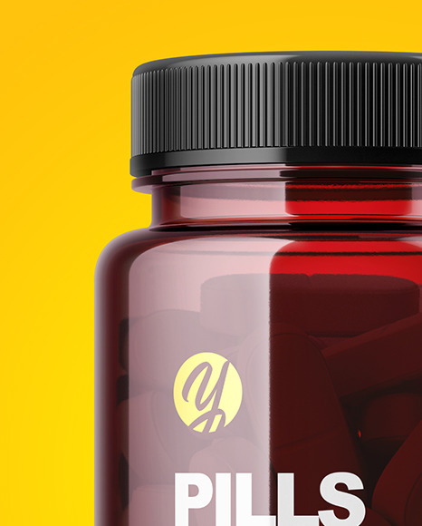 Colored Pills Bottle Mockup PSD #1
