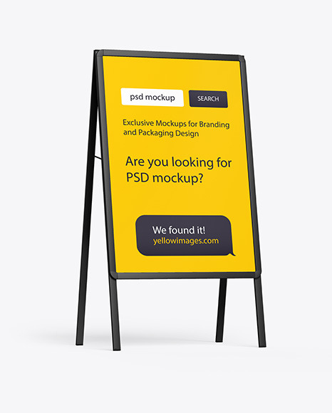 Plastic Stand Mockup In Outdoor Advertising Mockups On Yellow Images Object Mockups