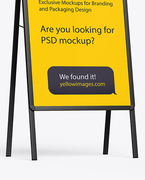 Download Plastic Stand Mockup In Outdoor Advertising Mockups On Yellow Images Object Mockups PSD Mockup Templates