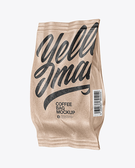 Download Kraft Coffee Bag Mockup In Bag Sack Mockups On Yellow Images Object Mockups